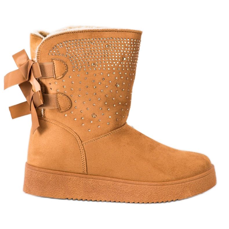 Small Swan Mukluki sa kristalima smeđa