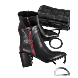 S.Barski Crne ženske čizme Lippi crna crvena