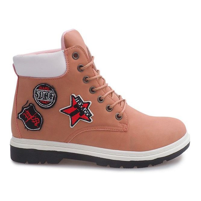 Izolirane drvene čizme SJ1679-6 Ružičaste bijela ružičasta