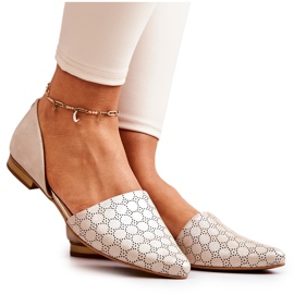 Elegantne kožne balerinke Laura Messi 1110 zlatni benzin višebojan