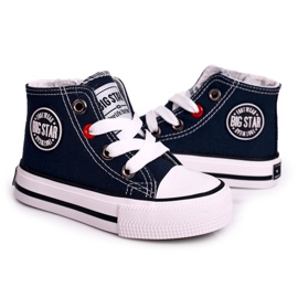 Dječje visoke tenisice s patentnim zatvaračem Big Star HH374085 Navy Blue plava crna