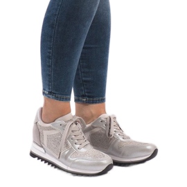 Srebrne tenisice na klin G-125 srebro