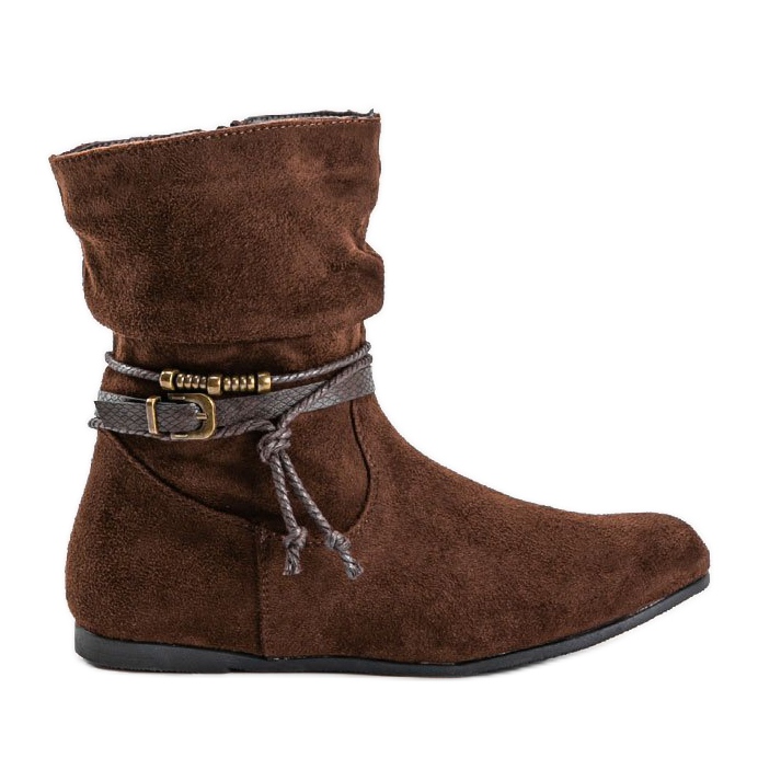 Ženske čizme od antilopa smeđe boje DH28 smeđa