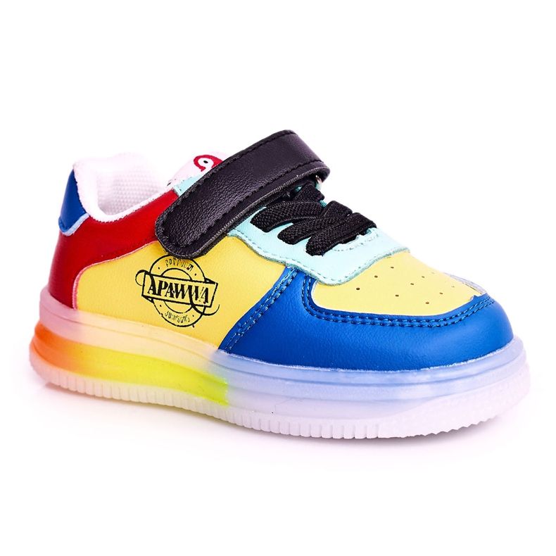 Apawwa Dječje sportske cipele s višebojnim skuterom s LED svjetlom plava žuta boja
