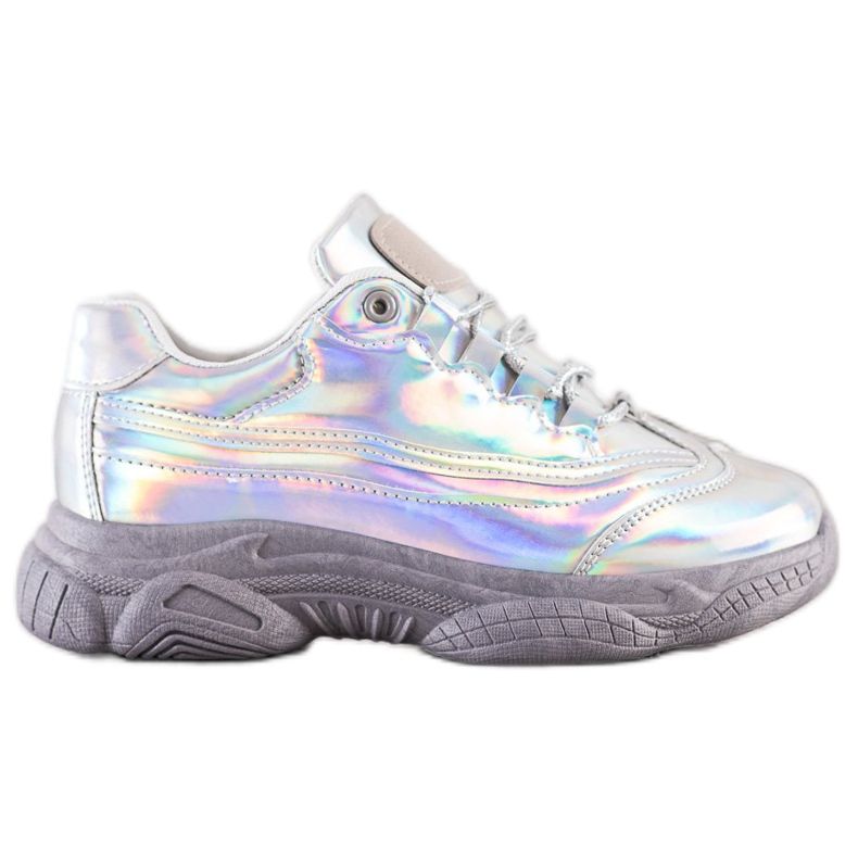 Ideal Shoes Tenisice s Holo efektom srebro