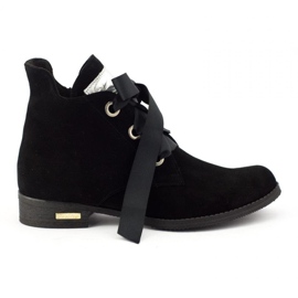 Olivier Crne Flora čizme s vrpcom crna