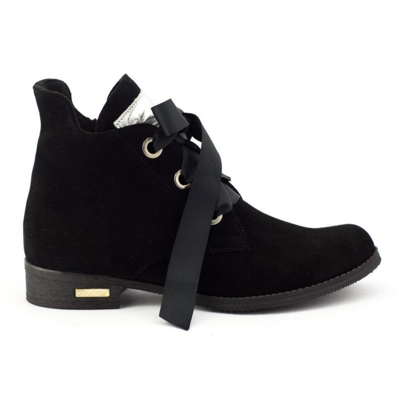 Olivier Crne Flora čizme s vrpcom crno