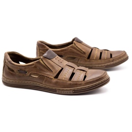 Polbut Muške ažurne cipele 06 za ljetnu smeđu smeđa