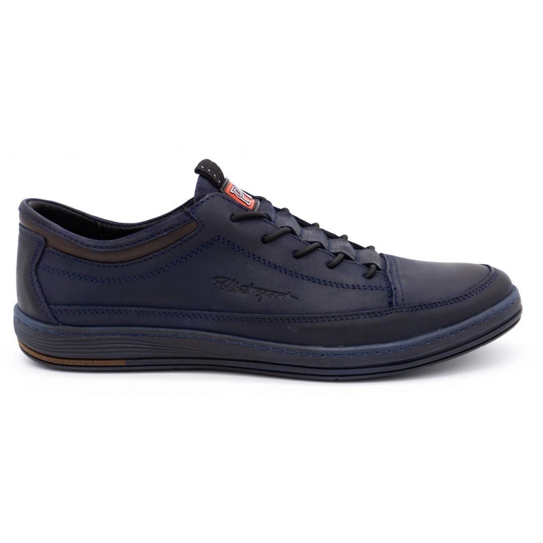Polbut Muške ležerne kožne cipele K22 tamnoplave sa smeđom bojom smeđa mornarsko plava raznobojna