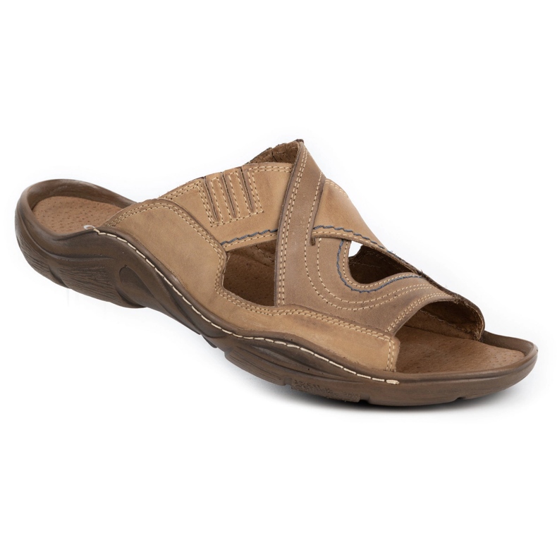 Mario Pala Muške smeđe papuče 400 smeđa