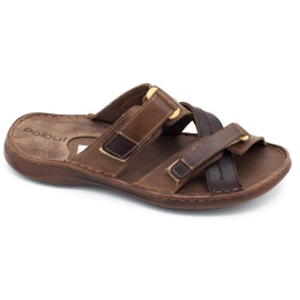 Polbut Muške smeđe papuče SA06 smeđa