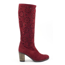Olivier Burgundske čizme s visokim potpeticama crvena