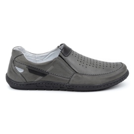 Olivier Sive muške kožne mokasine za ljeto 602 siva