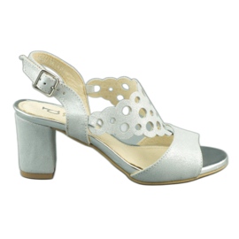 Dolce Pietro Ženske sandale od antilopa na post 2083 u bijeloj i srebrnoj boji bijela srebro višebojan
