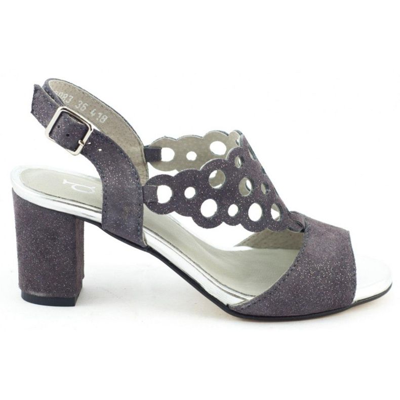 Dolce Pietro Ženske sandale od antilopa na čeličnom stupu 2083 siva