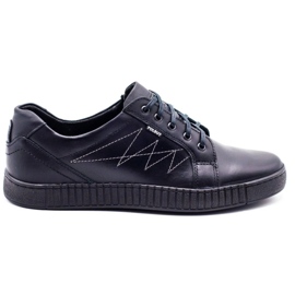 Polbut Ležerne muške cipele J66 crne sa srebrom crna višebojan