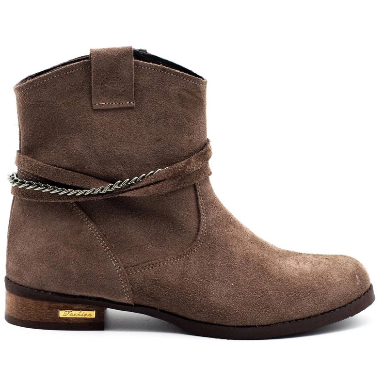 Olivier Ženske izolirane čizme s lancem Luna bež