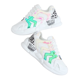 Bijele sportske cipele B0-233 Žuta bijela višebojan