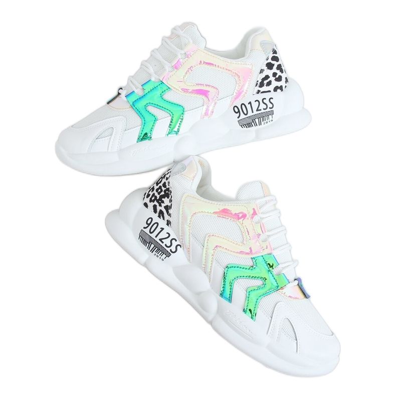 Bijele sportske cipele B0-233 Žuta bijela raznobojna