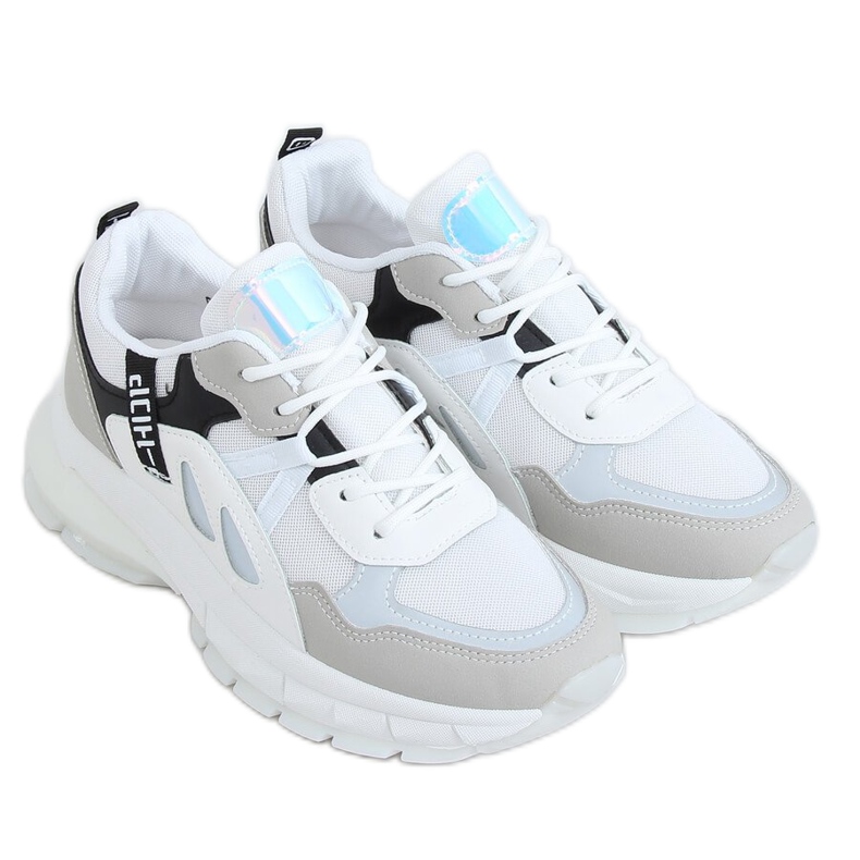 Bijele ženske sportske cipele B0-553 BIJELO / CRNO bijela raznobojna