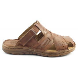 ŁUKPOL Muške papuče 868 smeđe smeđa