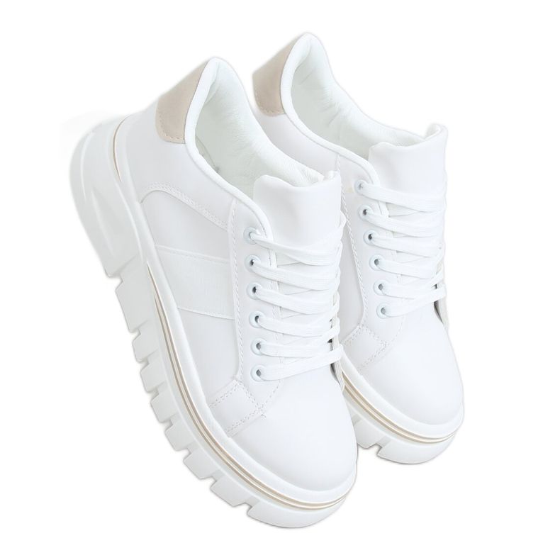 Bijele tenisice s visokim potplatom u bež boji NB382P bijela