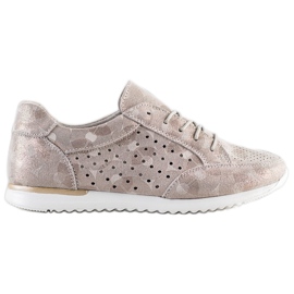 Kylie Ažurne kožne cipele smeđa zlatni