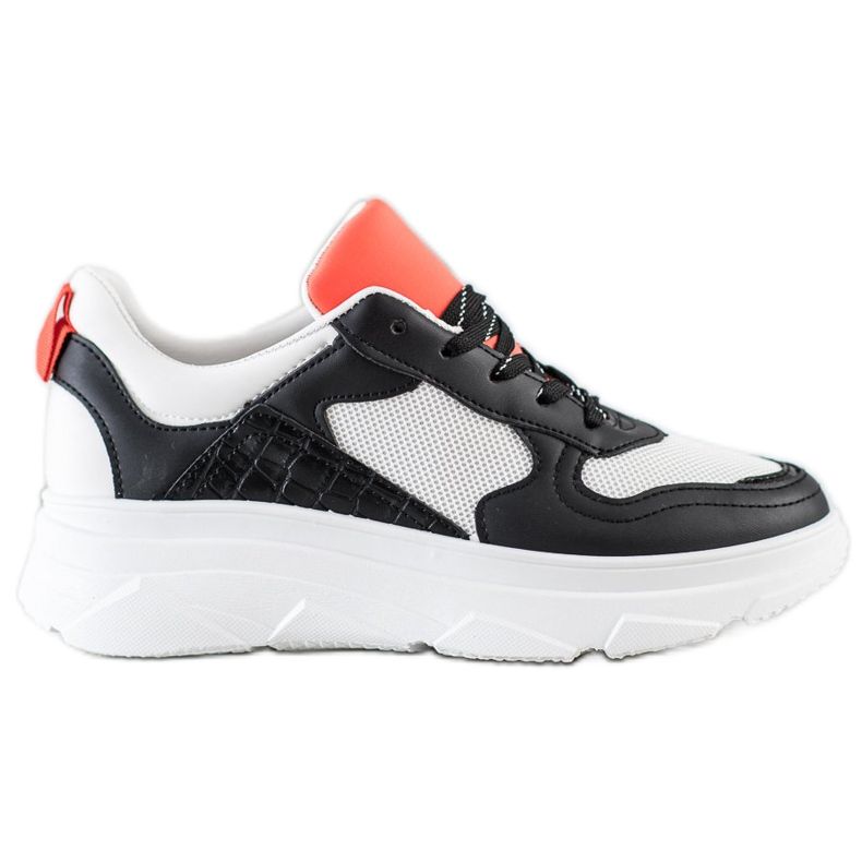 SHELOVET Ležerne tenisice od eko kože bijela crno