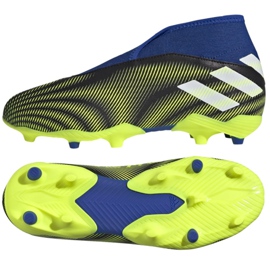 Adidas Nemeziz.3 Ll Fg Jr FY0819 kopačke bijela, crna, plava, žuta crna