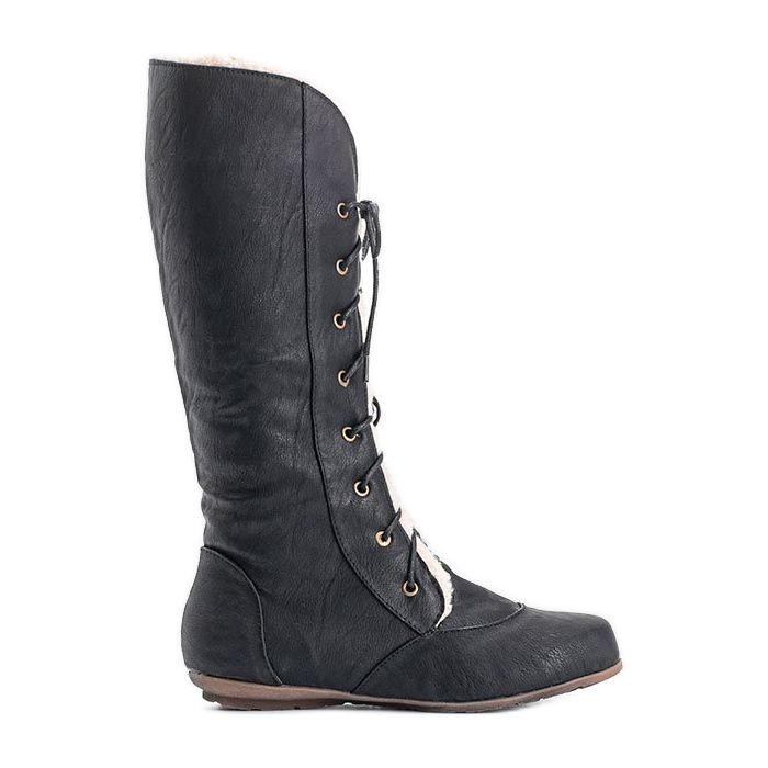 Crne, izolirane ravne čizme 3011-31 crno