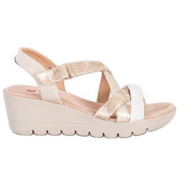 Kylie Lagane sandale s čičak trakom smeđa višebojan