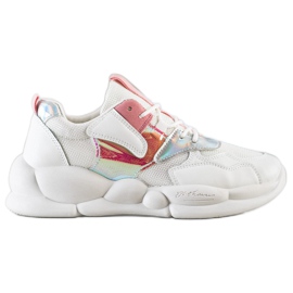 Bestelle Tenisice na modnoj platformi bijela ružičasta srebro