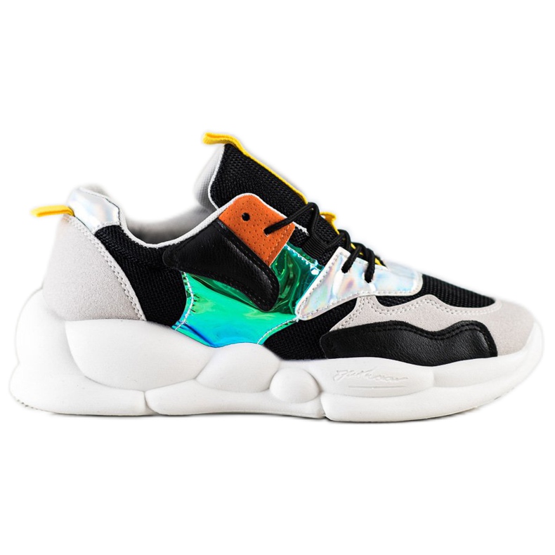 Bestelle Tenisice na modnoj platformi crno srebro siva raznobojna