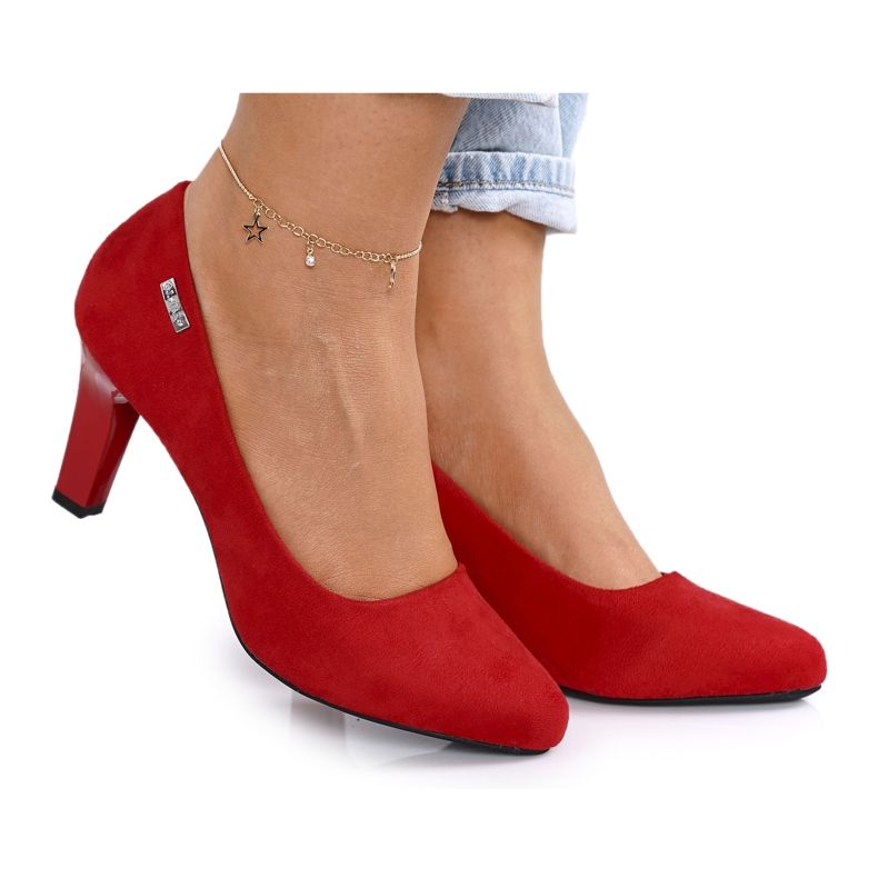 PJ1 Klasične pumpe na antilop crvenoj peti Eleanor crvena