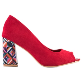 Sabatina Pumpe s uzorkom pete crvena