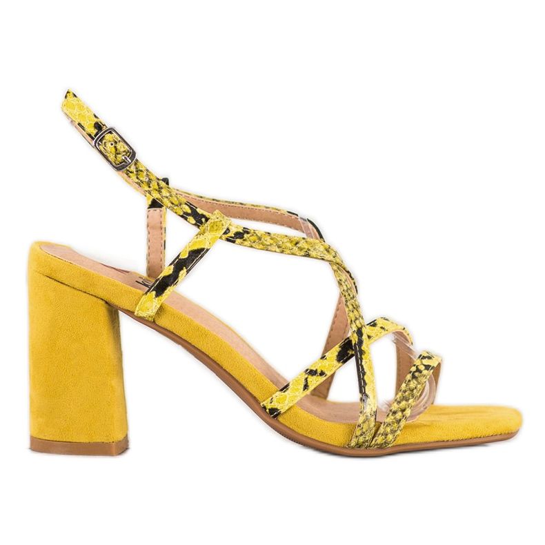 Kylie Sandale sa zmijskim printom žuta boja