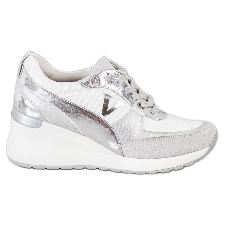 VINCEZA tenisice na klin bijela