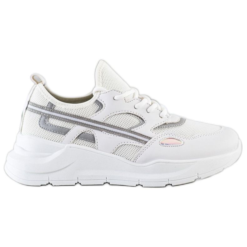 SHELOVET Ležerne bijele tenisice bijela siva