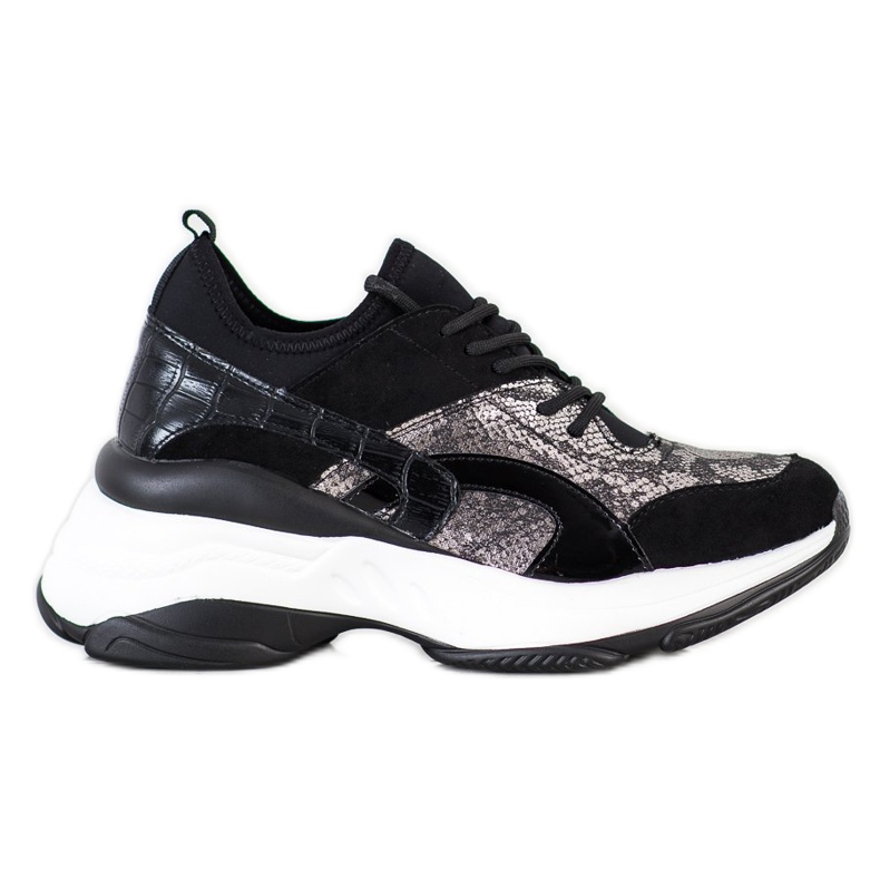 Bestelle Modne tenisice na platformi bež crno