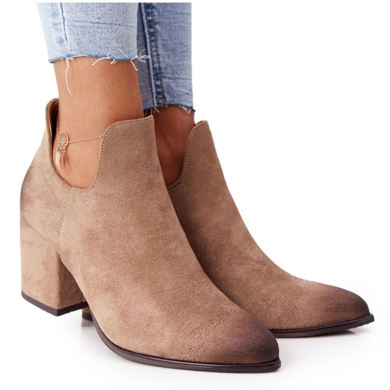 Vinceza Ženske gležnjače s izrezima Bež Caroline