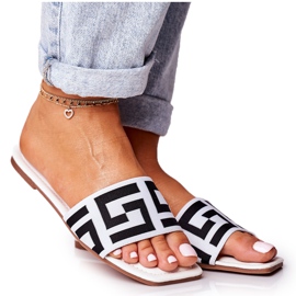 Ženske klasične papuče bijele Melinda bijela crna