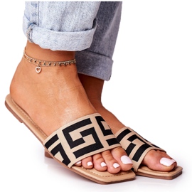 Ženske klasične bež Melinda papuče crna