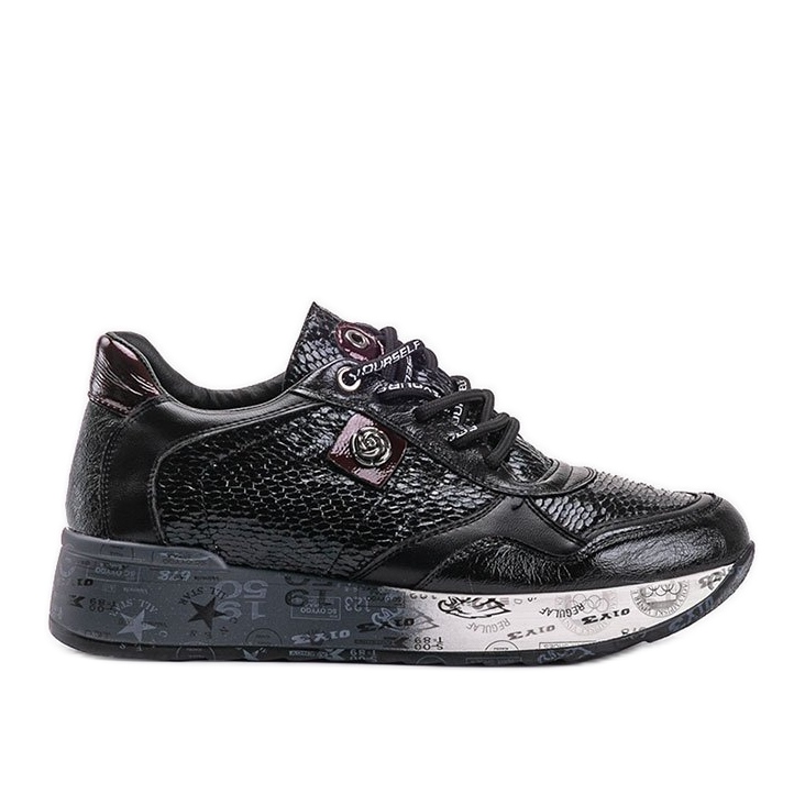 Crne tenisice na klin Ayanna crno