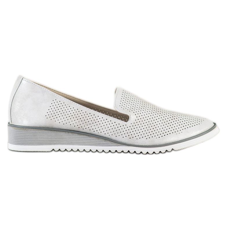 Goodin Ažurni kožni lordovi srebro siva