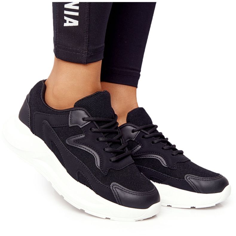 FB2 Crne Delusion ženske tenisice na velikom potplatu crno