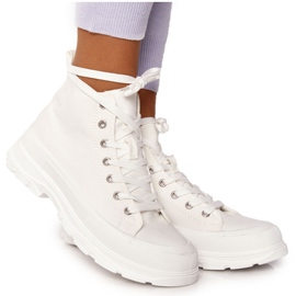 FB2 Ženske visoke tenisice White Trissy na velikom potplatu bijela