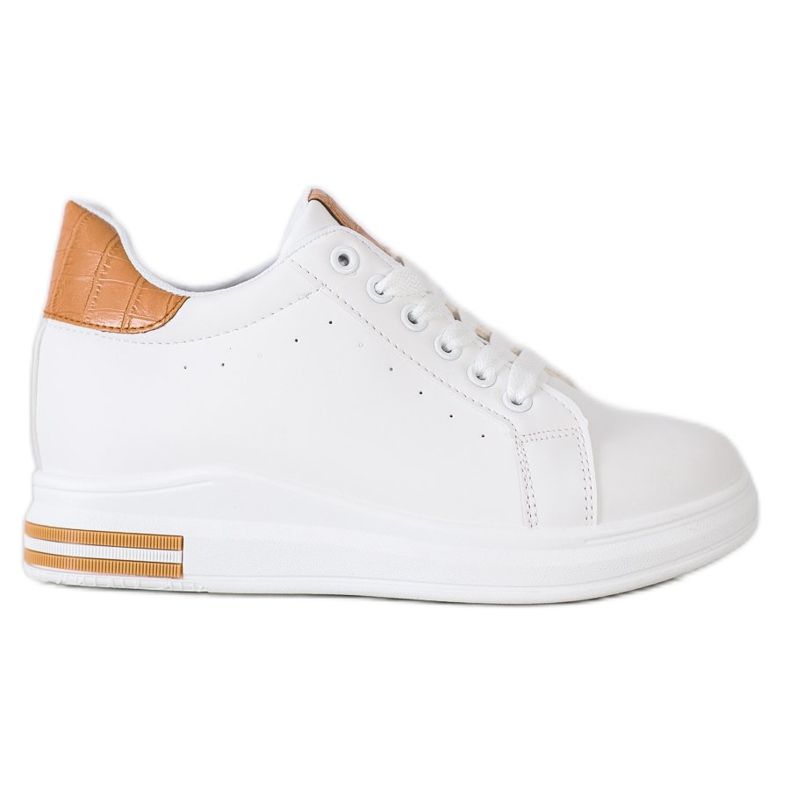 Ideal Shoes Proljetne tenisice na klin bijela