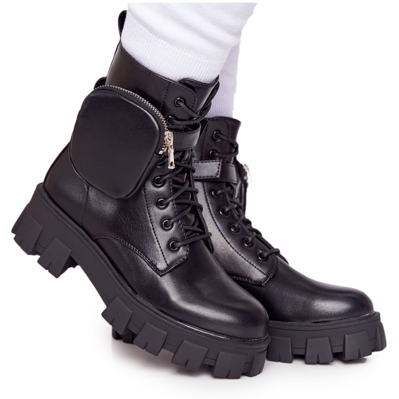 PS1 Crne radničke čizme na platformi Crna subota crno