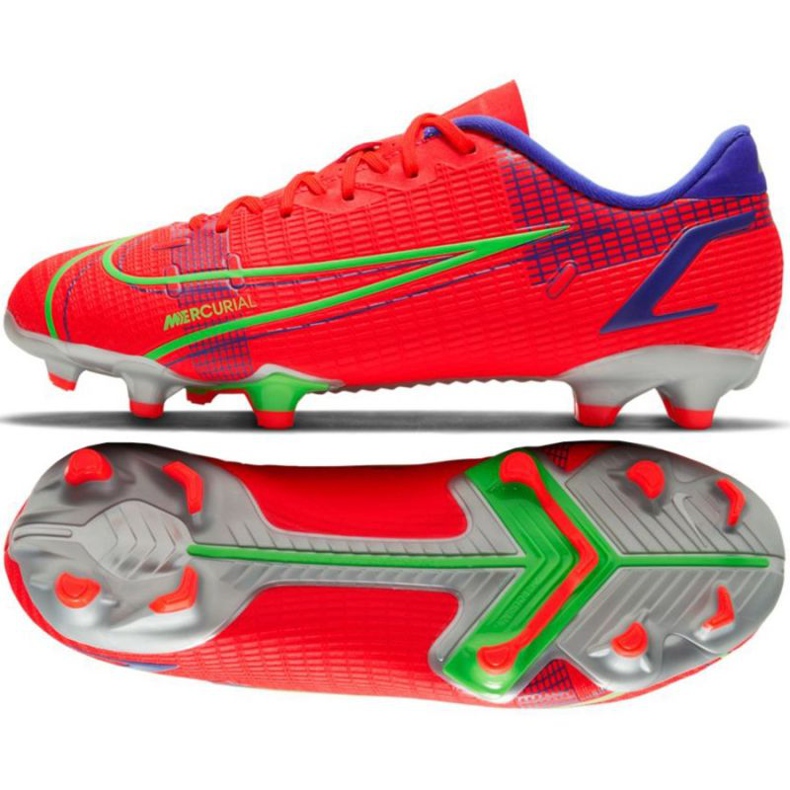 Nike Vapor 14 Academy FG / MG Jr CV0811 600 cipele za nogomet crvena naranče i crvene