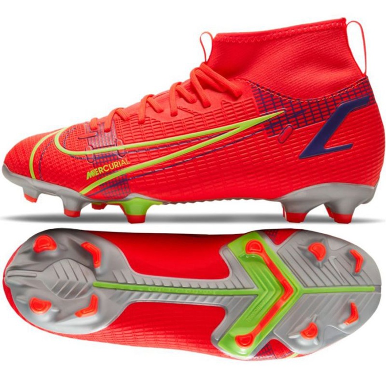 Nike Mercurial Superfly 8 Academy Mg Jr CV1127 600 tenisica za nogomet crvena crno